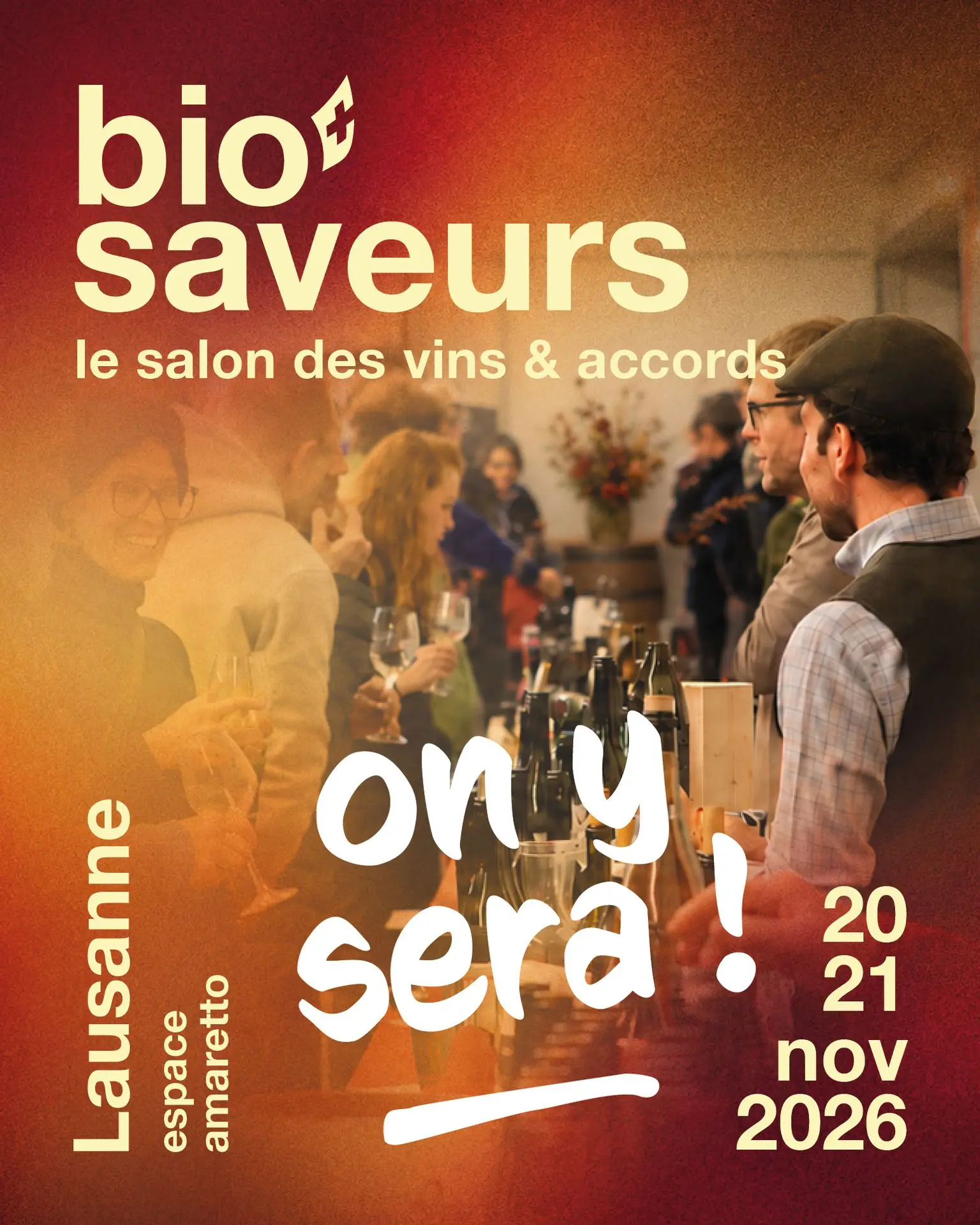 Affiche du salon BioSaveurs 2026, 20 et 21 novembre à Lausanne