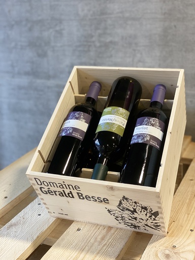 Coffret en bois 6 bouteilles